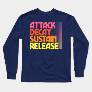 ADSR/ Attack, Decay, Sustain, Release Synthesizer Design Long Sleeve T-Shirt